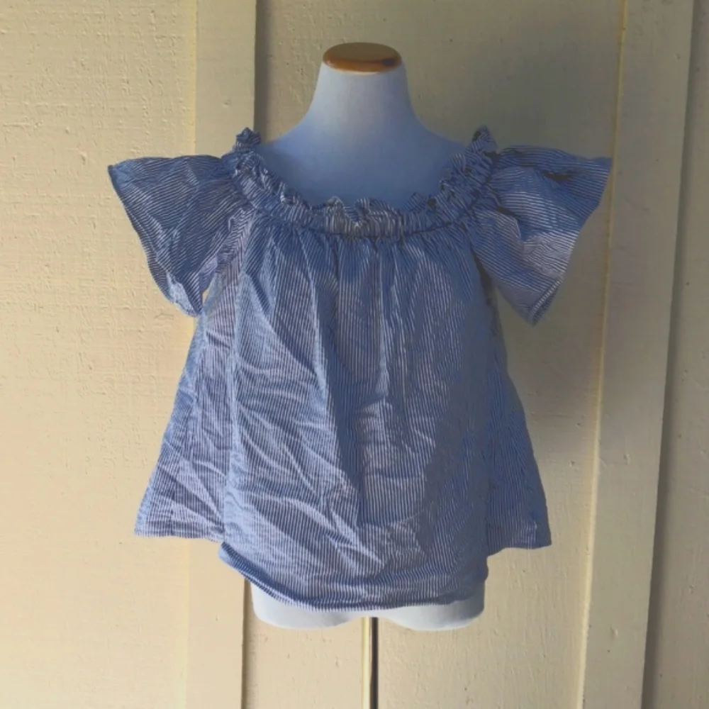 Rachel Roy Erla Seersucker Off-the-Shoulder Top - Picture 3 of 8